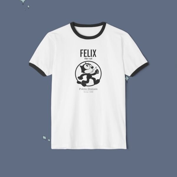 Public Domain Felix the Cat - Unisex Ringer T-Shirt - Image 4