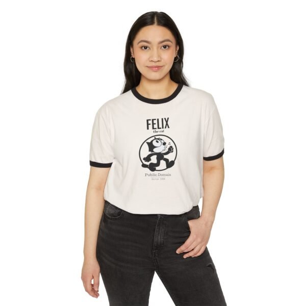 Public Domain Felix the Cat - Unisex Ringer T-Shirt - Image 2