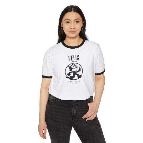 Public Domain Felix the Cat - Unisex Ringer T-Shirt - Image 5