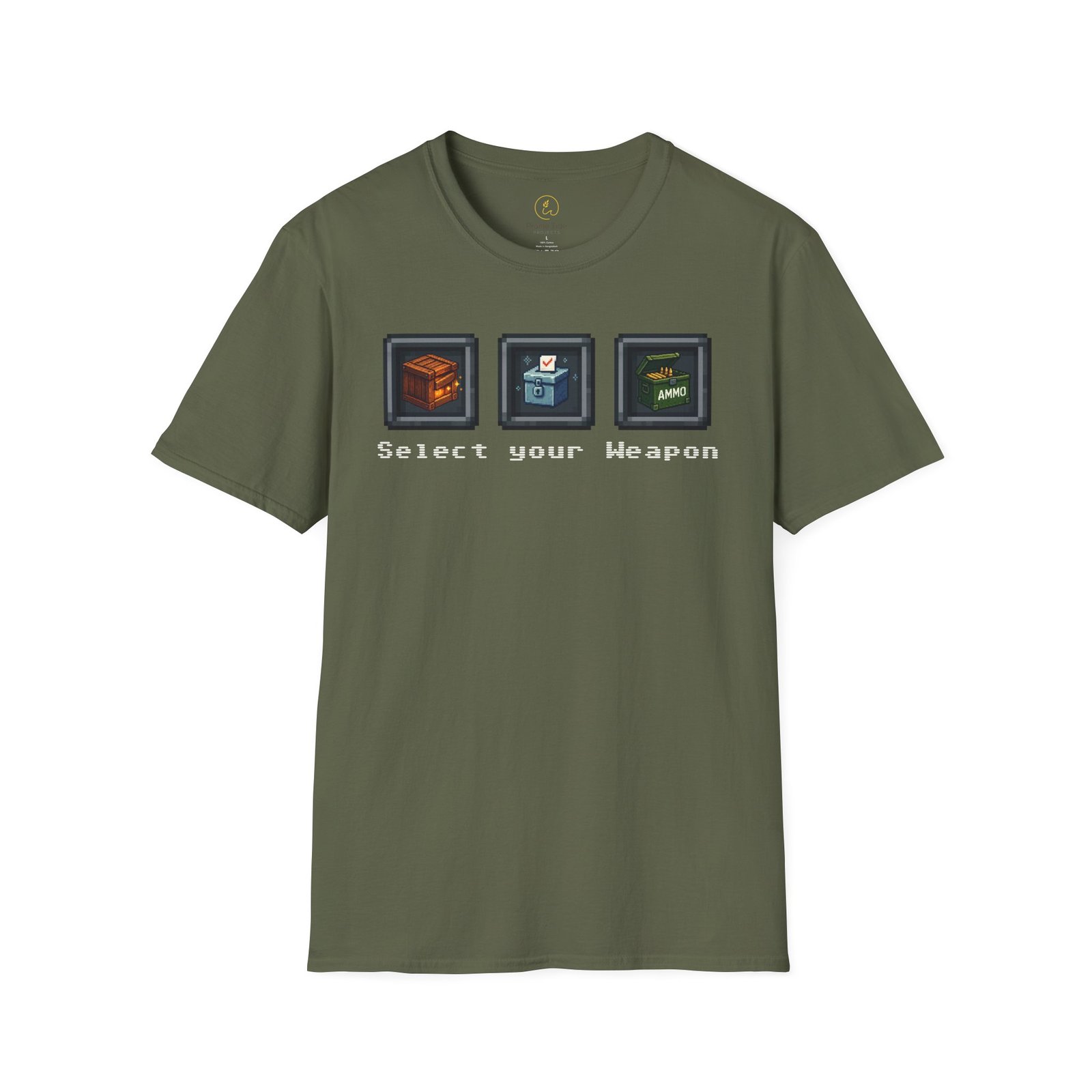 Select your Weapon - Retro Video Game Graphic T-Shirt - Image 5
