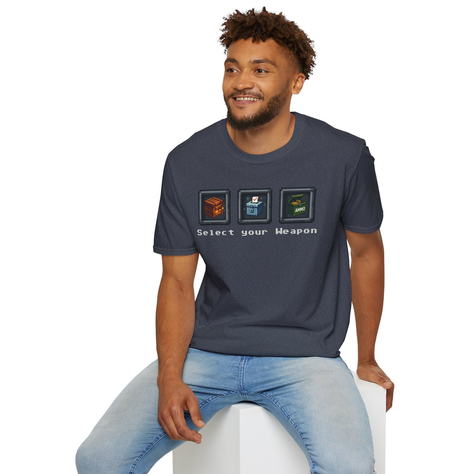 Select your Weapon - Retro Video Game Graphic T-Shirt - Image 12