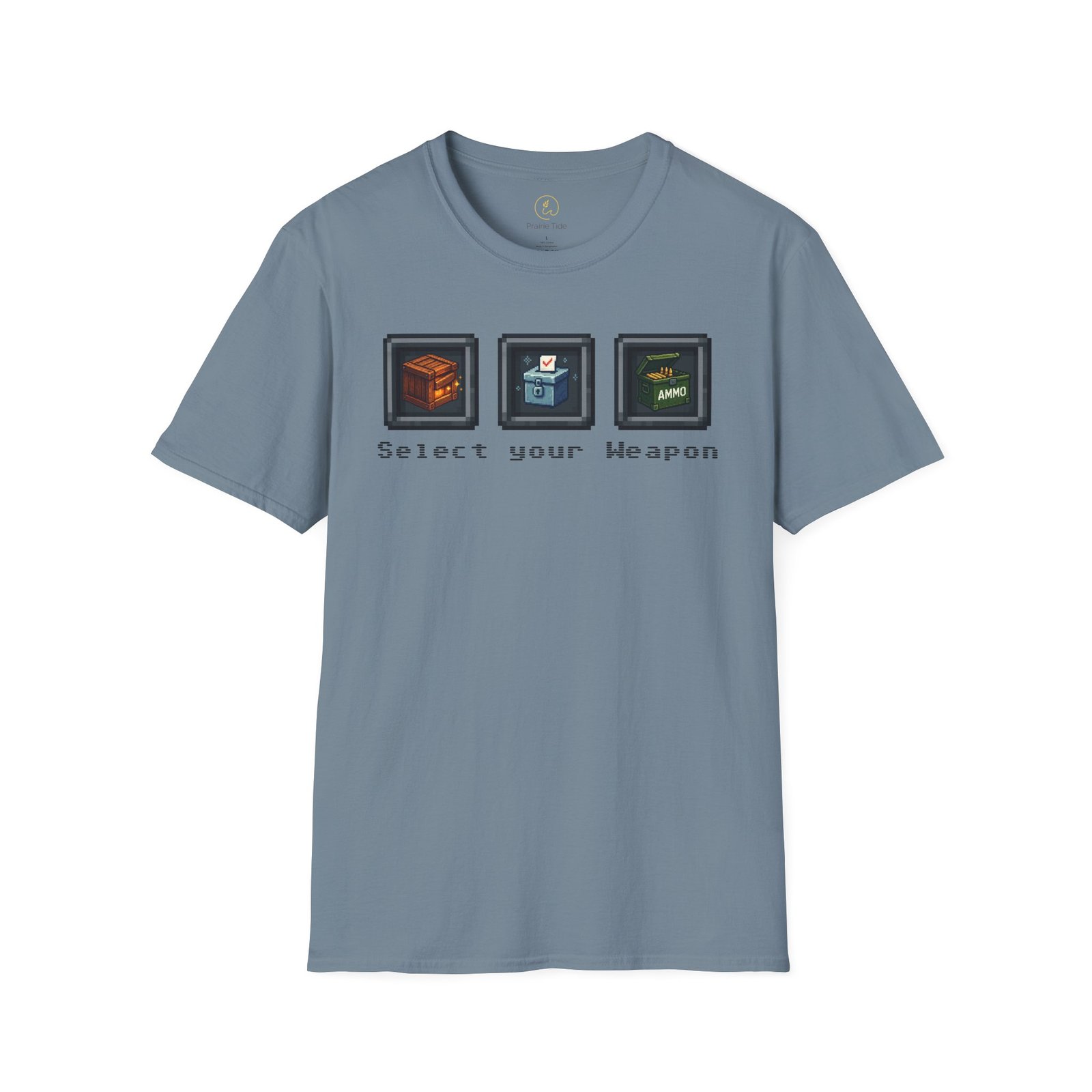Select your Weapon - Retro Video Game Graphic T-Shirt - Image 9