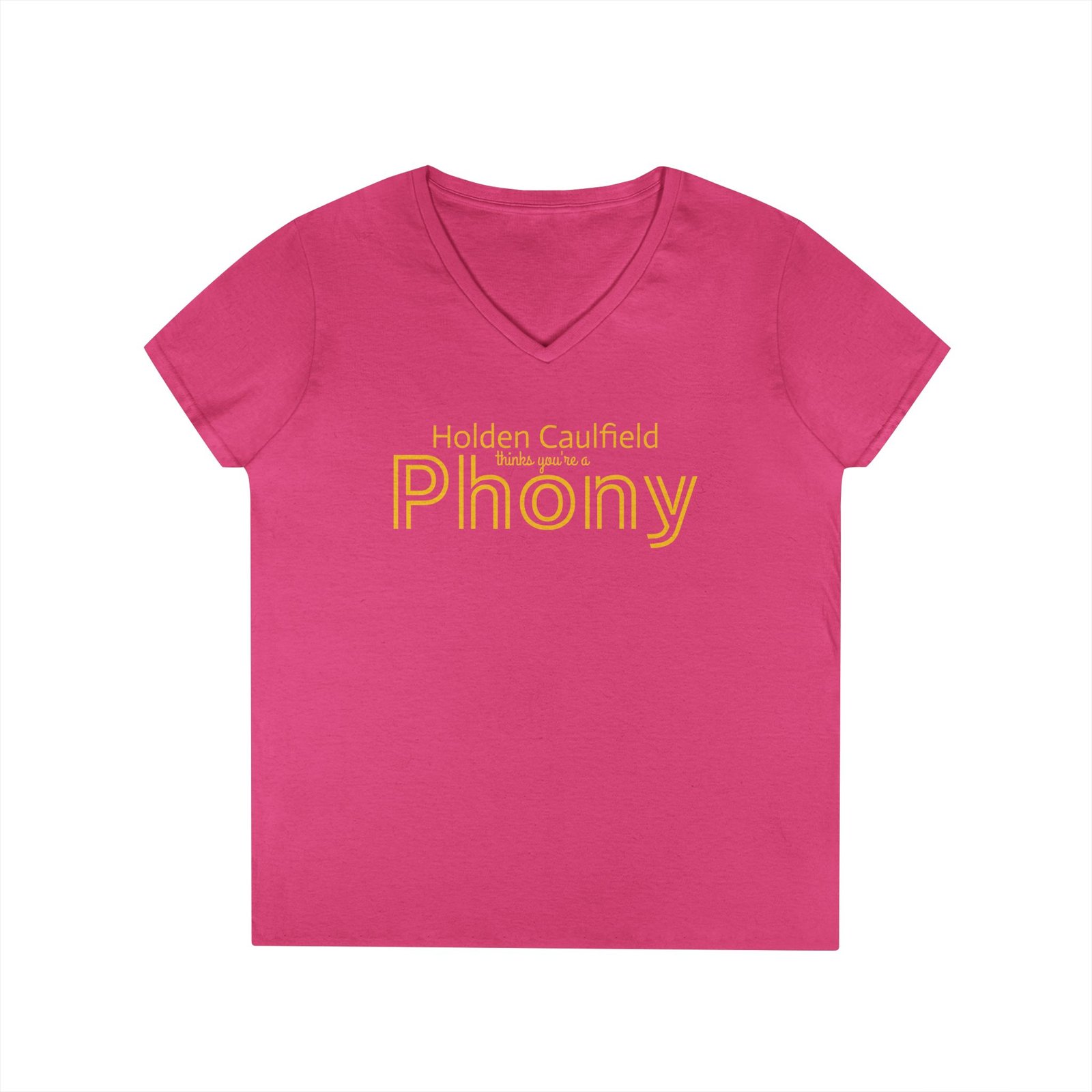 Holden Caulfield thinks you're a Phony - Ladies V-Neck T-Shirt - Image 4