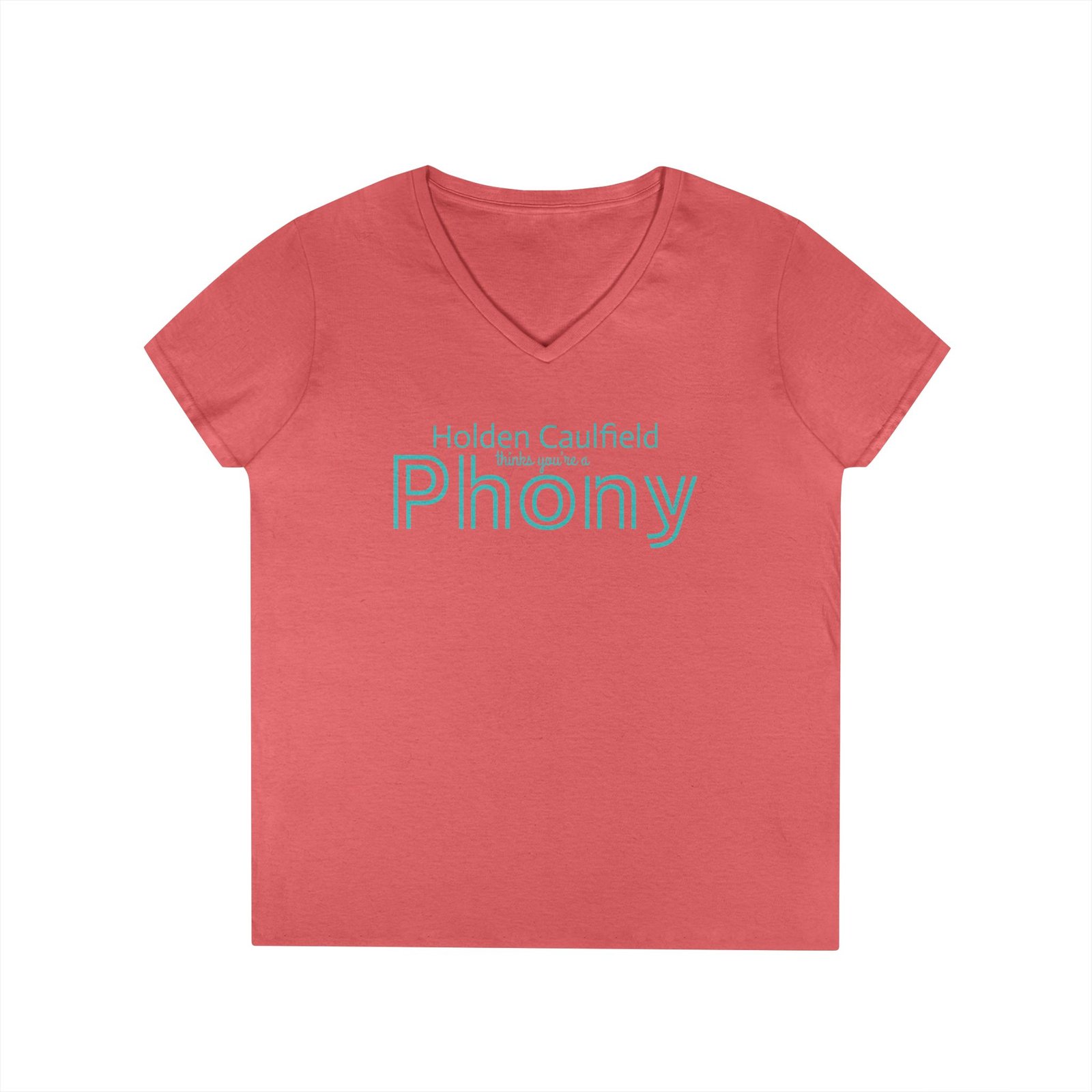 Holden Caulfield thinks you're a Phony - Ladies V-Neck T-Shirt - Image 8